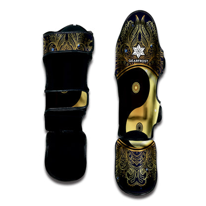 Gold Yin Yang Mandala Print Muay Thai Shin Guard