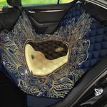 Gold Yin Yang Mandala Print Pet Car Back Seat Cover