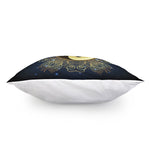 Gold Yin Yang Mandala Print Pillow Cover