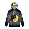Gold Yin Yang Mandala Print Pullover Hoodie