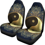 Gold Yin Yang Mandala Print Universal Fit Car Seat Covers
