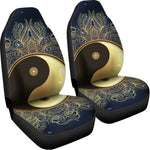 Gold Yin Yang Mandala Print Universal Fit Car Seat Covers