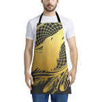 Golden Bohemian Howling Wolf Print Apron