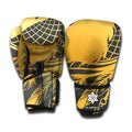Golden Bohemian Howling Wolf Print Boxing Gloves
