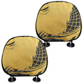 Golden Bohemian Howling Wolf Print Car Headrest Covers
