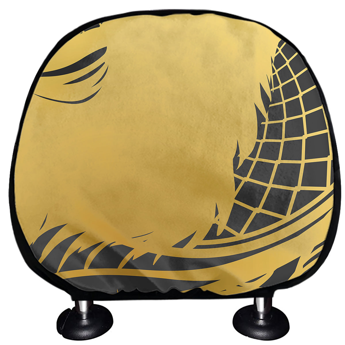 Golden Bohemian Howling Wolf Print Car Headrest Covers