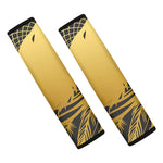 Golden Bohemian Howling Wolf Print Car Seat Belt Covers