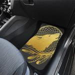 Golden Bohemian Howling Wolf Print Front Car Floor Mats