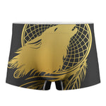 Golden Bohemian Howling Wolf Print Men's Boxer Briefs