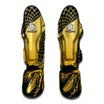Golden Bohemian Howling Wolf Print Muay Thai Shin Guard