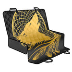 Golden Bohemian Howling Wolf Print Pet Car Back Seat Cover
