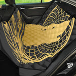 Golden Bohemian Howling Wolf Print Pet Car Back Seat Cover