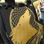 Golden Bohemian Howling Wolf Print Pet Car Back Seat Cover