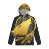 Golden Bohemian Howling Wolf Print Pullover Hoodie