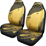 Golden Bohemian Howling Wolf Print Universal Fit Car Seat Covers