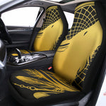 Golden Bohemian Howling Wolf Print Universal Fit Car Seat Covers