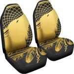 Golden Bohemian Howling Wolf Print Universal Fit Car Seat Covers