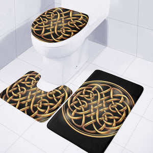 Golden Celtic Knot Print 3 Piece Bath Mat Set