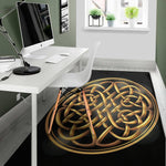 Golden Celtic Knot Print Area Rug