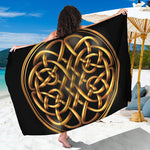 Golden Celtic Knot Print Beach Sarong Wrap
