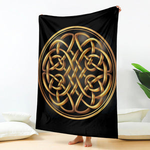 Golden Celtic Knot Print Blanket