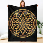 Golden Celtic Knot Print Blanket