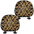 Golden Celtic Knot Print Car Headrest Covers