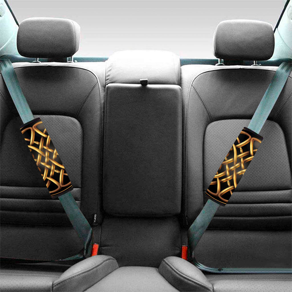 Golden Celtic Knot Print Car Seat Belt Covers