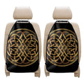 Golden Celtic Knot Print Car Seat Organizers