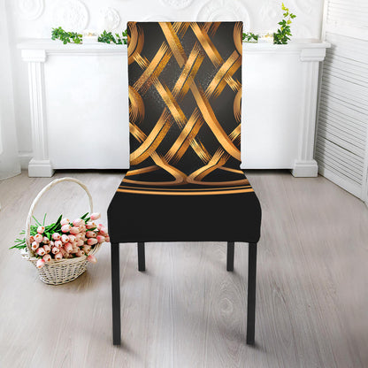 Golden Celtic Knot Print Dining Chair Slipcover