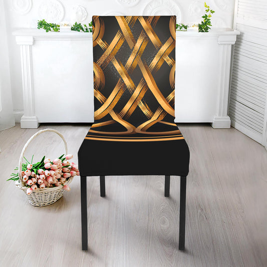 Golden Celtic Knot Print Dining Chair Slipcover