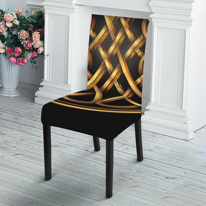 Golden Celtic Knot Print Dining Chair Slipcover
