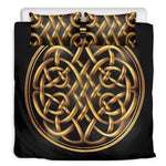 Golden Celtic Knot Print Duvet Cover Bedding Set