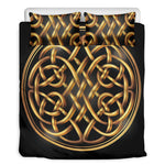 Golden Celtic Knot Print Duvet Cover Bedding Set
