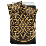 Golden Celtic Knot Print Duvet Cover Bedding Set
