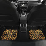 Golden Celtic Knot Print Front and Back Car Floor Mats