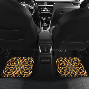 Golden Celtic Knot Print Front and Back Car Floor Mats