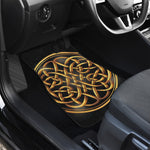 Golden Celtic Knot Print Front and Back Car Floor Mats