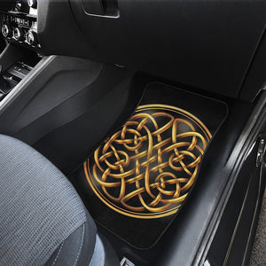 Golden Celtic Knot Print Front and Back Car Floor Mats