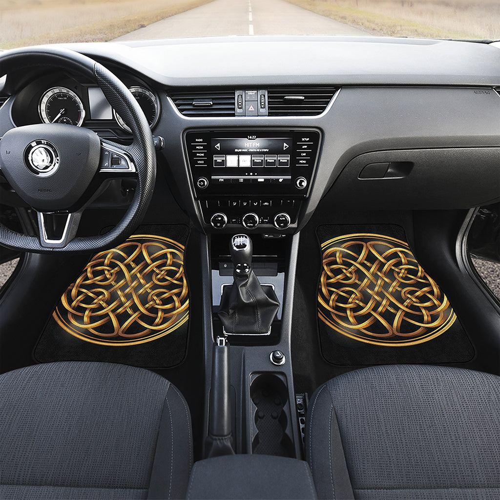 Golden Celtic Knot Print Front Car Floor Mats