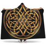 Golden Celtic Knot Print Hooded Blanket