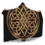 Golden Celtic Knot Print Hooded Blanket