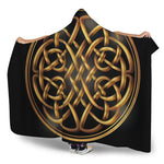 Golden Celtic Knot Print Hooded Blanket