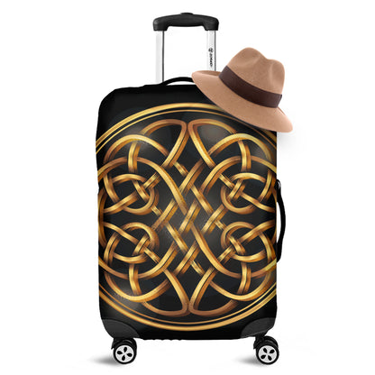 Golden Celtic Knot Print Luggage Cover