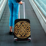 Golden Celtic Knot Print Luggage Cover