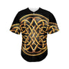 Golden Celtic Knot Print Men's Baseball Jersey