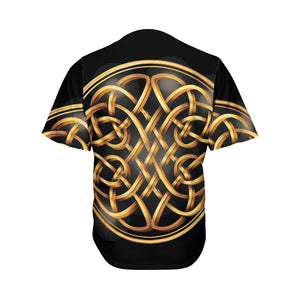 Golden Celtic Knot Print Men's Baseball Jersey