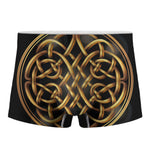 Golden Celtic Knot Print Men's Boxer Briefs