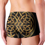 Golden Celtic Knot Print Men's Boxer Briefs