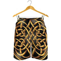 Golden Celtic Knot Print Men's Shorts
